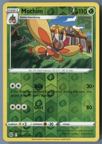 Pokémon tcg mothim 011 172 - pokémon, 011/172