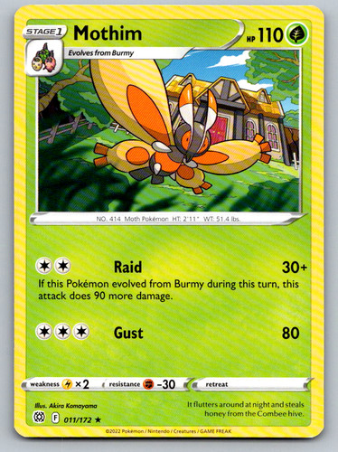 Mothim 011 172 rare swsh09 - mothim,